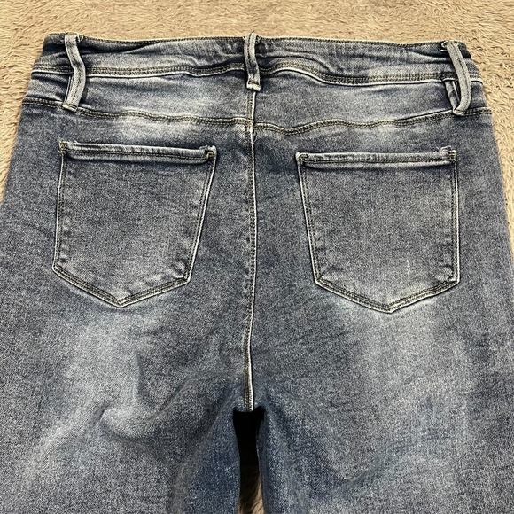 Royalty For Me Vintage Stretch High Rise Ankle Jeans Women's 14W 32x26 Raw Hem - Picture 13 of 15